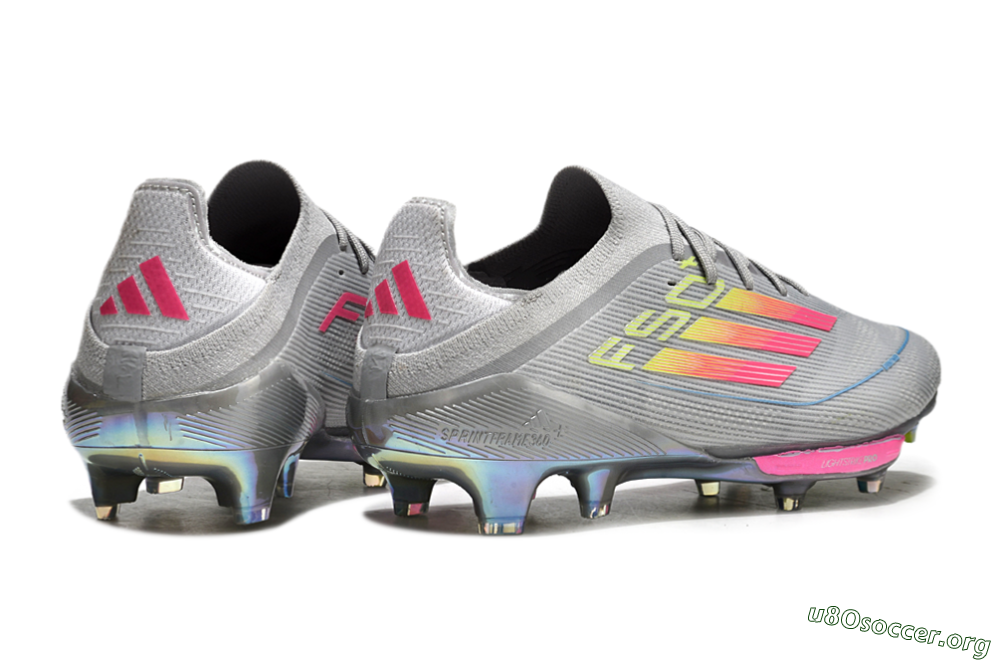 Adidas F50+ Lightstrike Elite FG Football Boots - Grey/Pink/Yellow 6