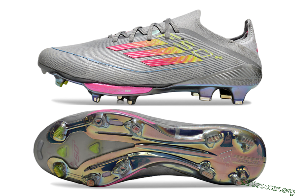 Adidas F50+ Lightstrike Elite FG Football Boots - Grey/Pink/Yellow 1