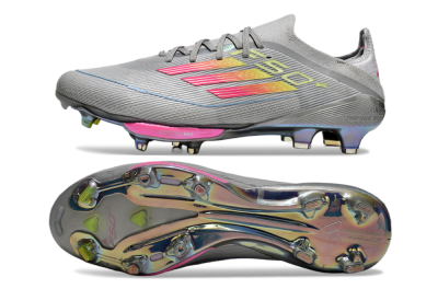 Adidas F50+ Lightstrike Elite FG Football Boots - Grey/Pink/Yellow