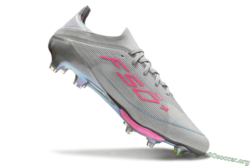 Adidas F50+ Lightstrike Elite FG Football Boots - Grey/Pink/Yellow 4