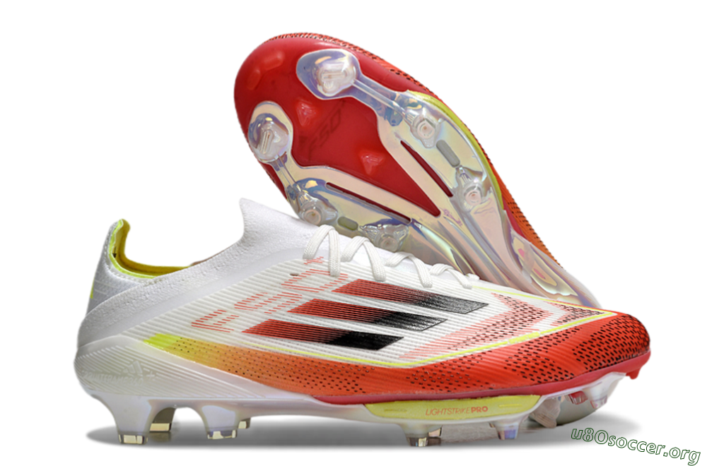 Adidas F50+ Lightstrike Elite FG Football Boots - Red/White/Yellow 2
