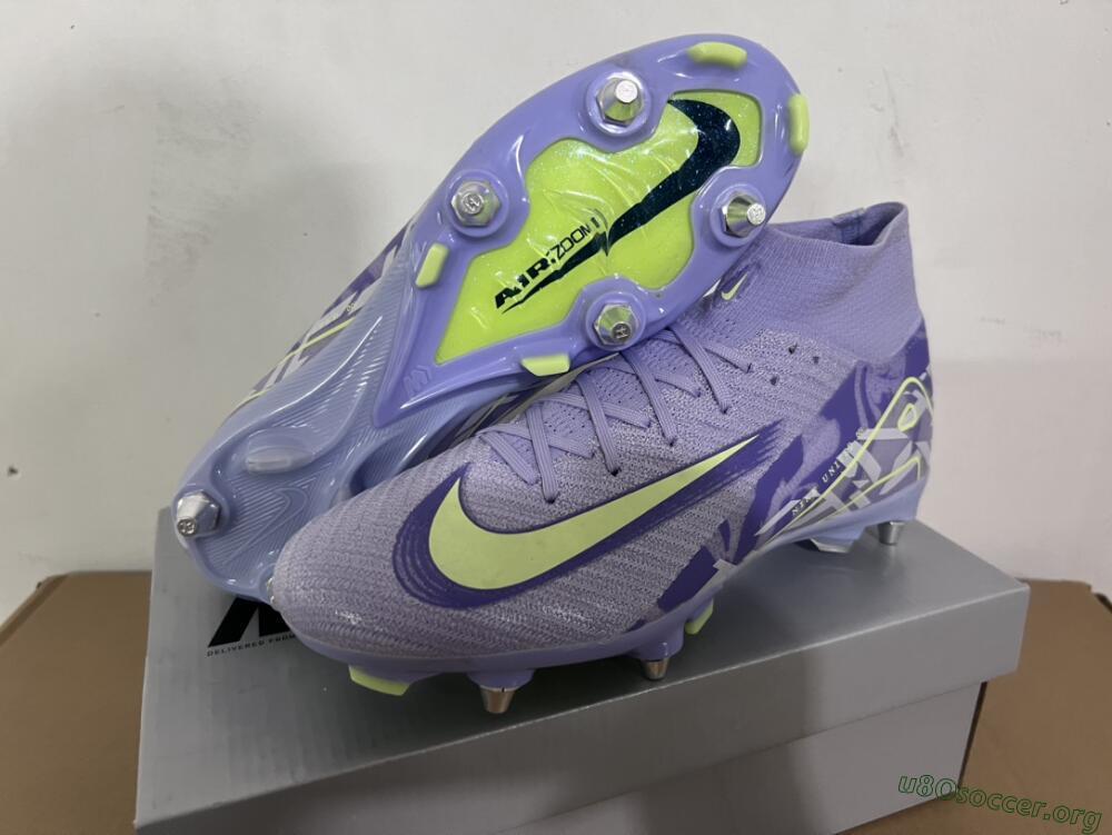 Nike Air Zoom Mercurial Superfly 10 Elite SG Football Boots - Purple/Yellow/White