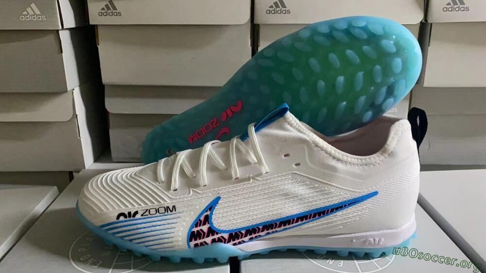 Nike Air Zoom Mercurial Vapor 15 Pro TF Football Shoes - White/Blue/Pink