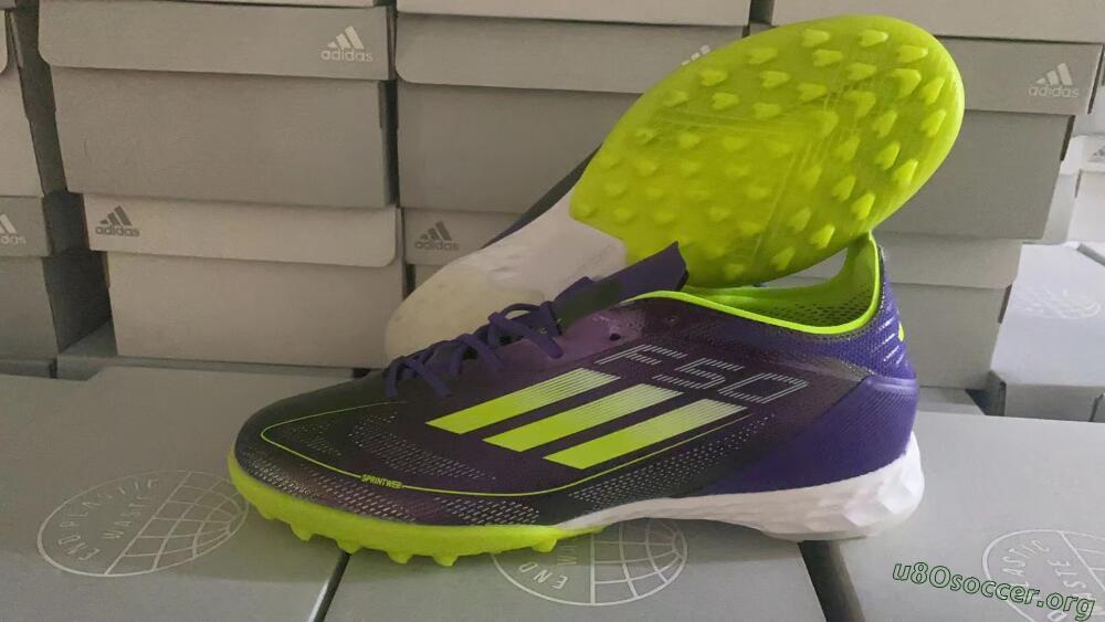 Adidas F50 Elite TF Football Shoes - Purple/Yellow/White