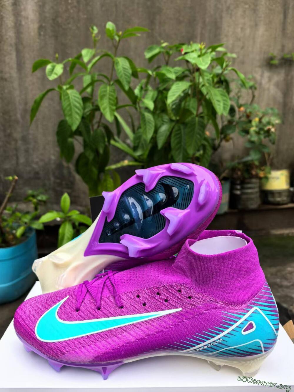 Nike Air Zoom Mercurial Superfly 10 Elite FG Football Boots - Purple/Green