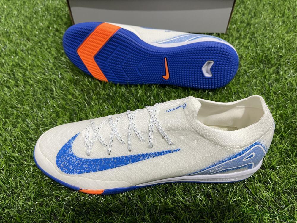 Nike Air Zoom Mercurial Vapor 16 Elite IC Football Shoes - White/Blue/Orange