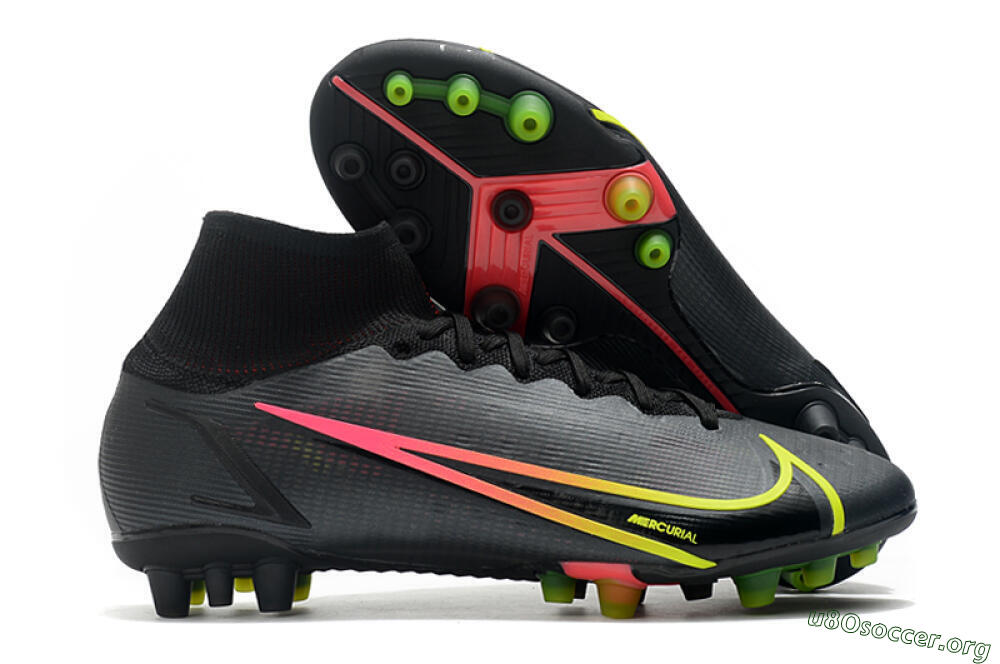 Nike Mercurial Superfly 8 Elite AG Football Boots - Black/Yellow/Pink 2