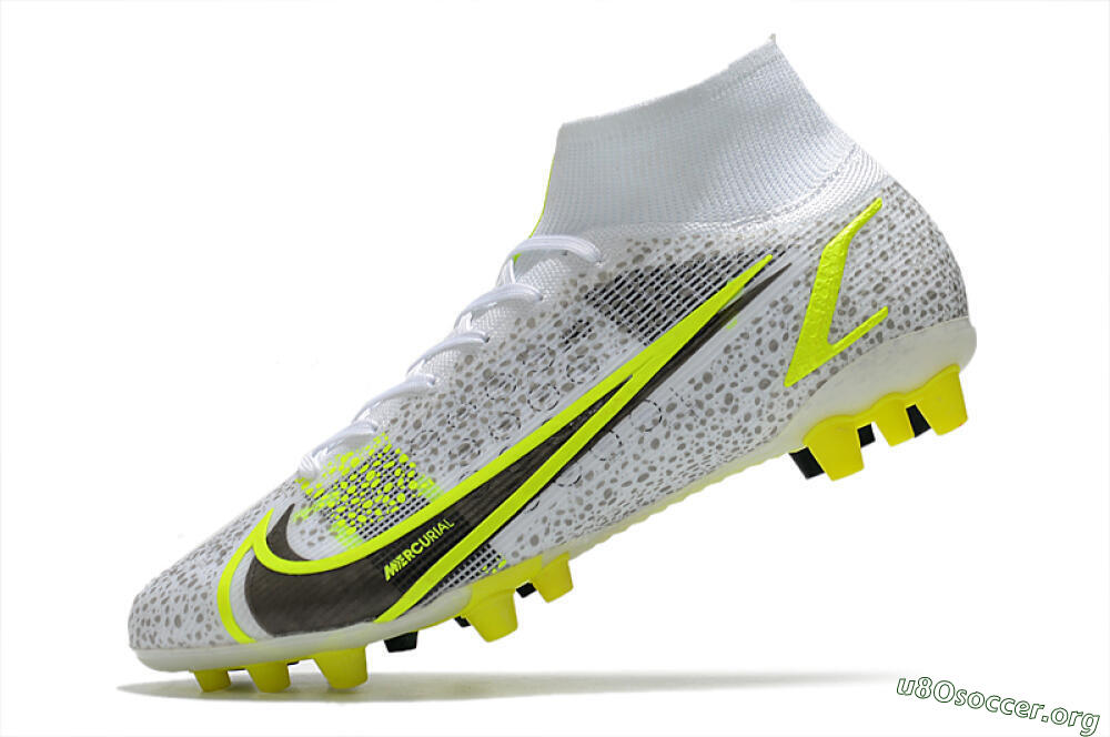 Nike Mercurial Superfly 8 Elite AG Football Boots - White/Black/Yellow 5