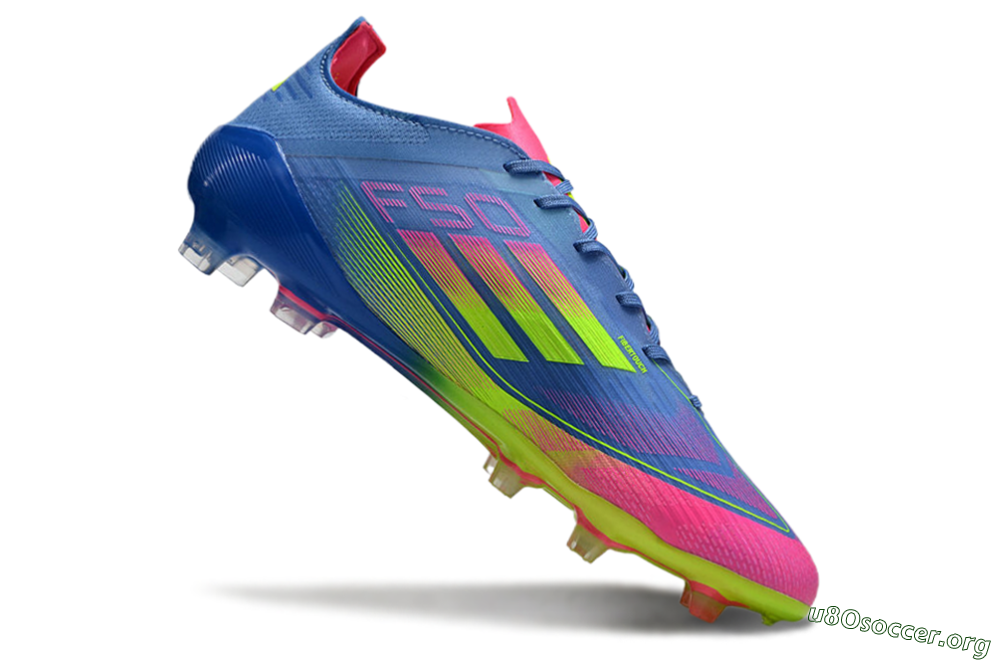 Adidas F50 Elite TF Football Shoes - Blue/Pink/Yellow 4