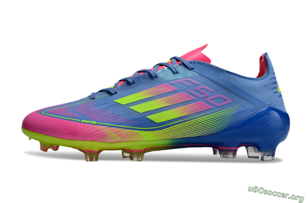 Adidas F50 Elite TF Football Shoes - Blue/Pink/Yellow 3