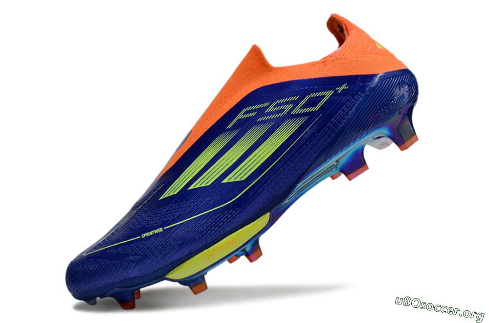 Adidas F50+ Elite Lightstrike Pro Laceless FG Football Boots - Blue/Yellow/Orange 5