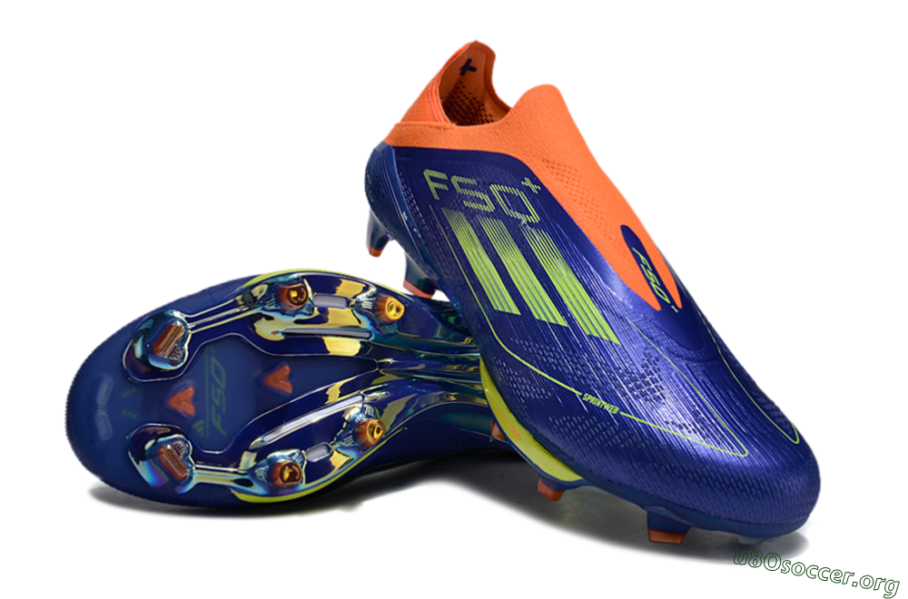 Adidas F50+ Elite Lightstrike Pro Laceless FG Football Boots - Blue/Yellow/Orange 0