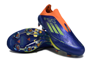 Adidas F50+ Elite Lightstrike Pro Laceless FG Football Boots - Blue/Yellow/Orange