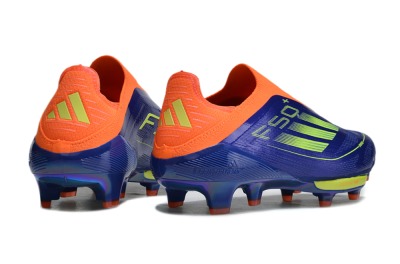 Adidas F50+ Elite Lightstrike Pro Laceless FG Football Boots - Blue/Yellow/Orange