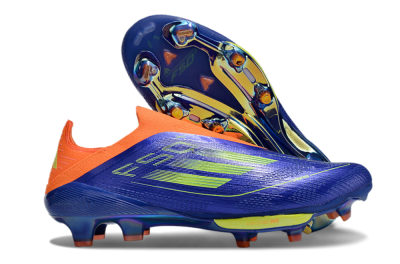 Adidas F50+ Elite Lightstrike Pro Laceless FG Football Boots - Blue/Yellow/Orange