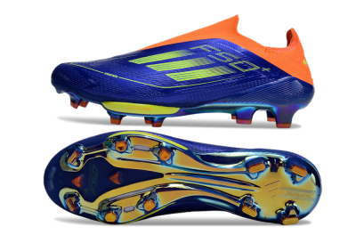 Adidas F50+ Elite Lightstrike Pro Laceless FG Football Boots - Blue/Yellow/Orange