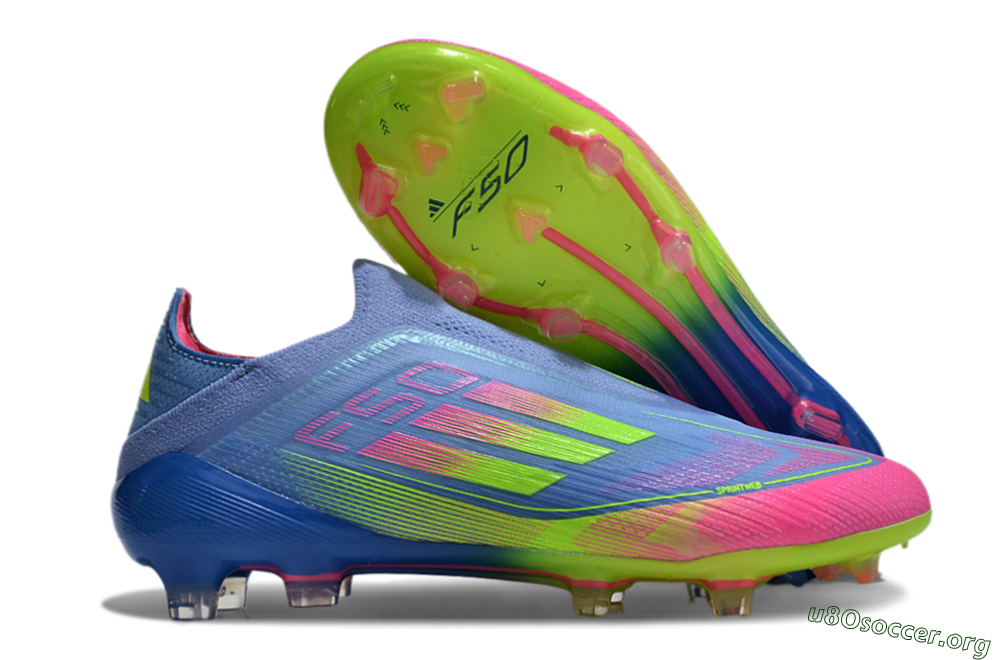 Adidas F50 Elite FG Football Boots - Blue/Pink/Yellow 2