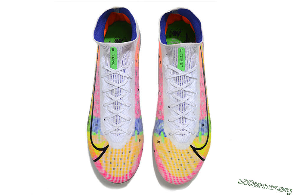 Nike Mercurial Superfly 8 Elite AG Football Boots - White/Pink/Blue/Yellow 4