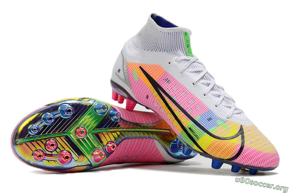 Nike Mercurial Superfly 8 Elite AG Football Boots - White/Pink/Blue/Yellow 0