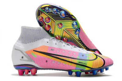 Nike Mercurial Superfly 8 Elite AG Football Boots - White/Pink/Blue/Yellow