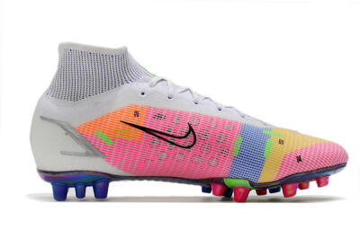 Nike Mercurial Superfly 8 Elite AG Football Boots - White/Pink/Blue/Yellow