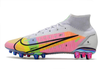 Nike Mercurial Superfly 8 Elite AG Football Boots - White/Pink/Blue/Yellow