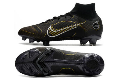 Nike Mercurial Superfly 8 Elite FG Football Boots - Black/Gold/Silver