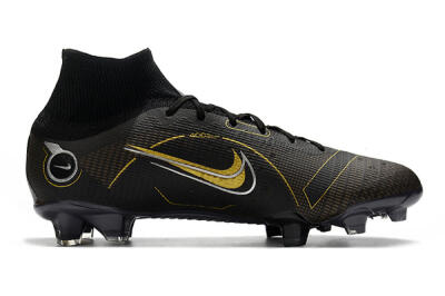 Nike Mercurial Superfly 8 Elite FG Football Boots - Black/Gold/Silver