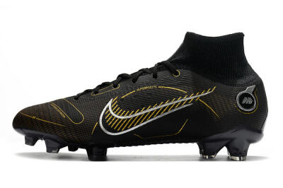 Nike Mercurial Superfly 8 Elite FG Football Boots - Black/Gold/Silver