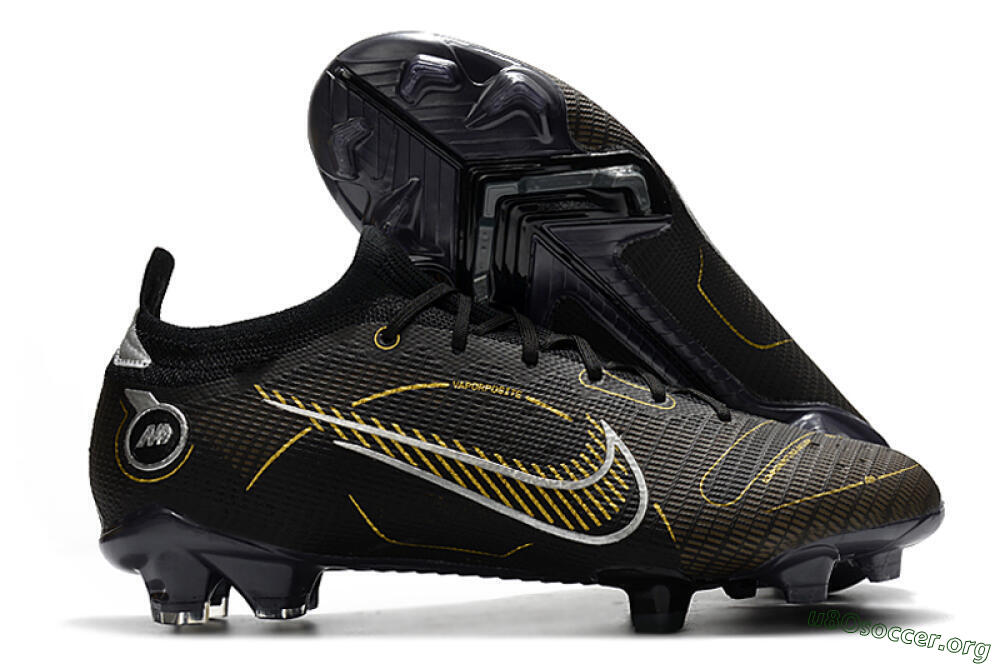 ike Mercurial Vapor 14 Elite FG Football Boots - Black/Gold/Silver 2