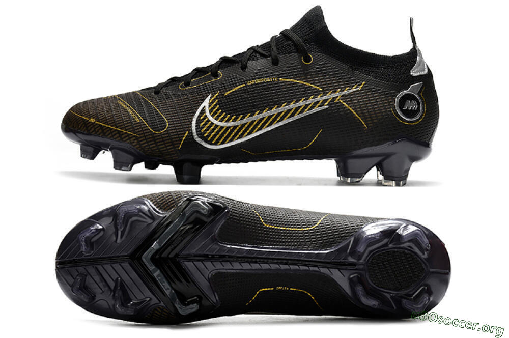 ike Mercurial Vapor 14 Elite FG Football Boots - Black/Gold/Silver 1