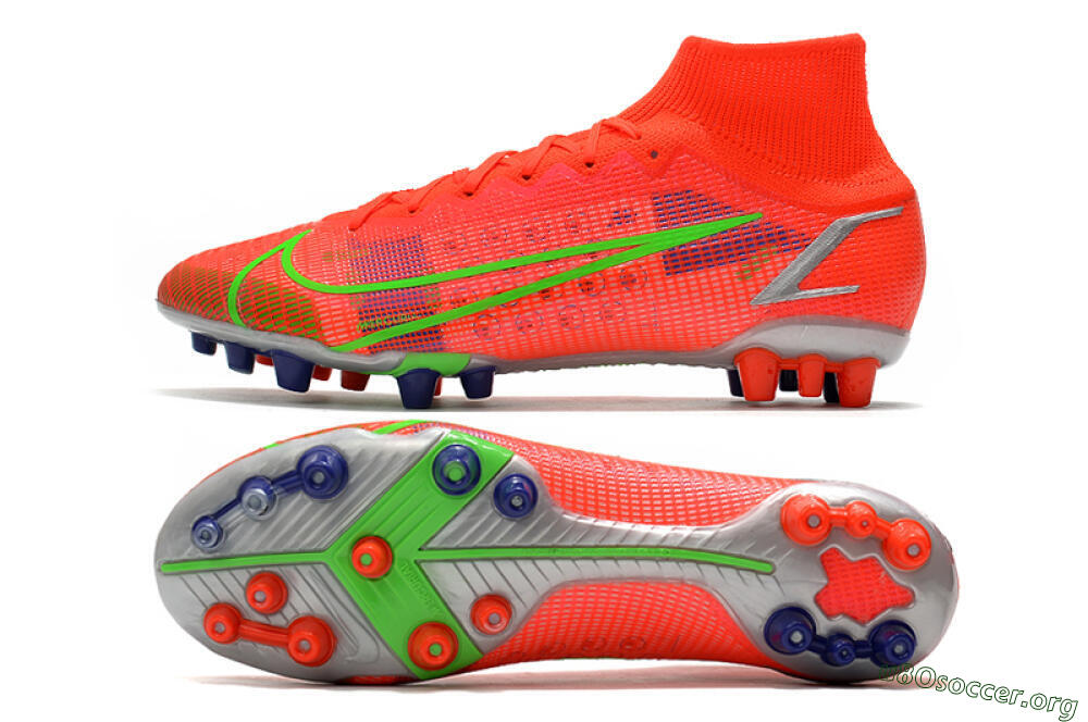 Nike Mercurial Superfly 8 Elite AG Football Boots - Red/Yellow/Silver 1