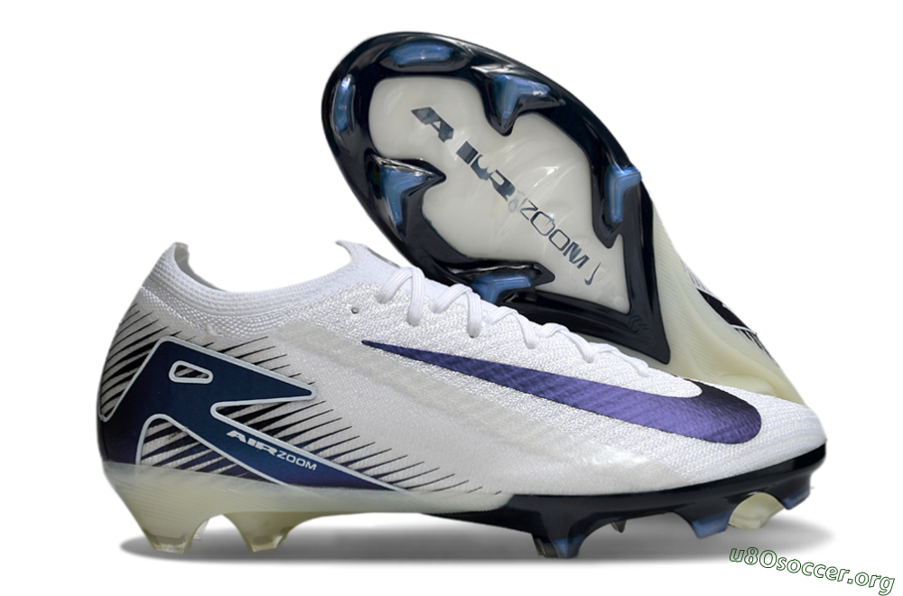 Nike Air Zoom Mercurial Vapor 16 Elite FG Football Boots - White/Blue 2