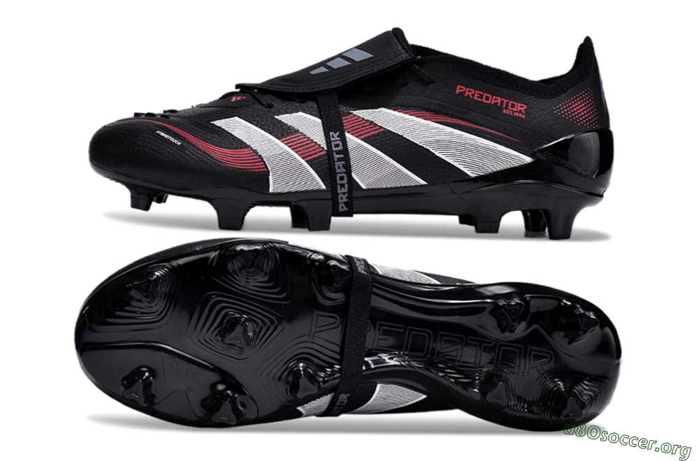 Adidas Predator Elite Foldover Tongue 2025 Stealth Victory FG Football Boots - Black/White/Red 1