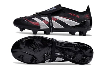 Adidas Predator Elite Foldover Tongue 2025 Stealth Victory FG Football Boots - Black/White/Red