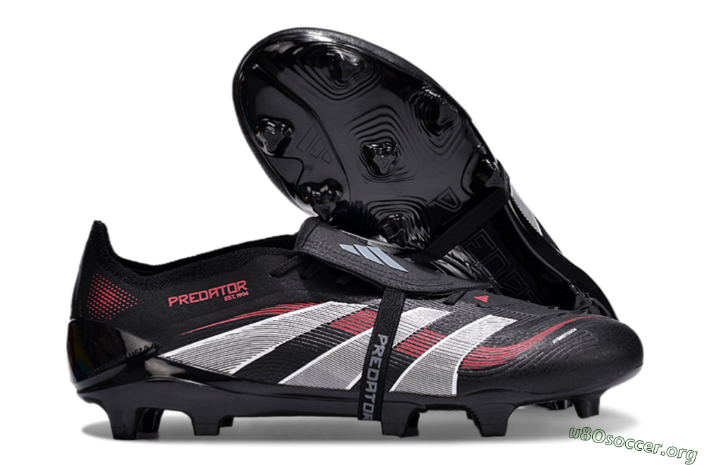 Adidas Predator Elite Foldover Tongue 2025 Stealth Victory FG Football Boots - Black/White/Red 2