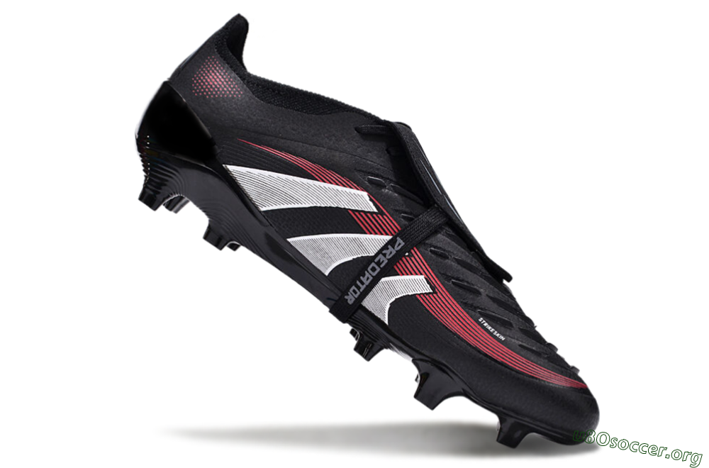 Adidas Predator Elite Foldover Tongue 2025 Stealth Victory FG Football Boots - Black/White/Red 4