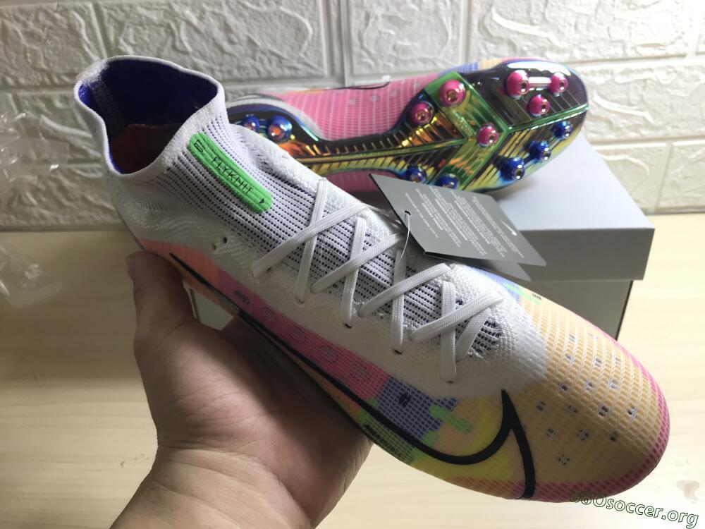 Nike Mercurial Superfly 8 Elite AG Football Boots - White/Pink/Blue/Yellow