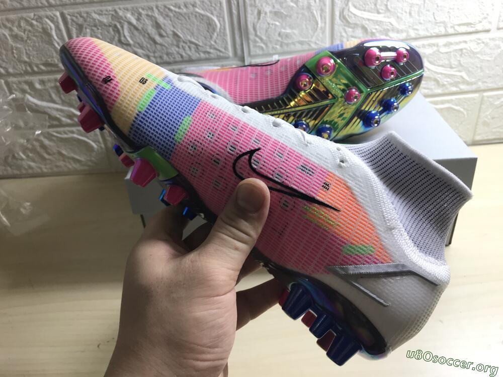 Nike Mercurial Superfly 8 Elite AG Football Boots - White/Pink/Blue/Yellow