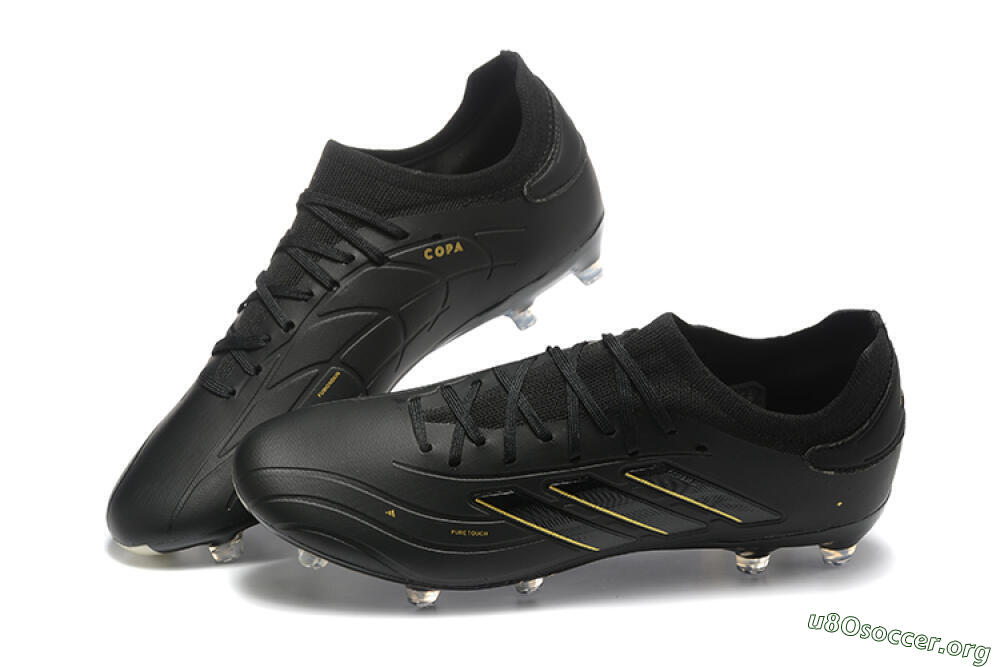 Adidas Copa Pure 2+ FG Football Boots - Black/Gold/Blue 6