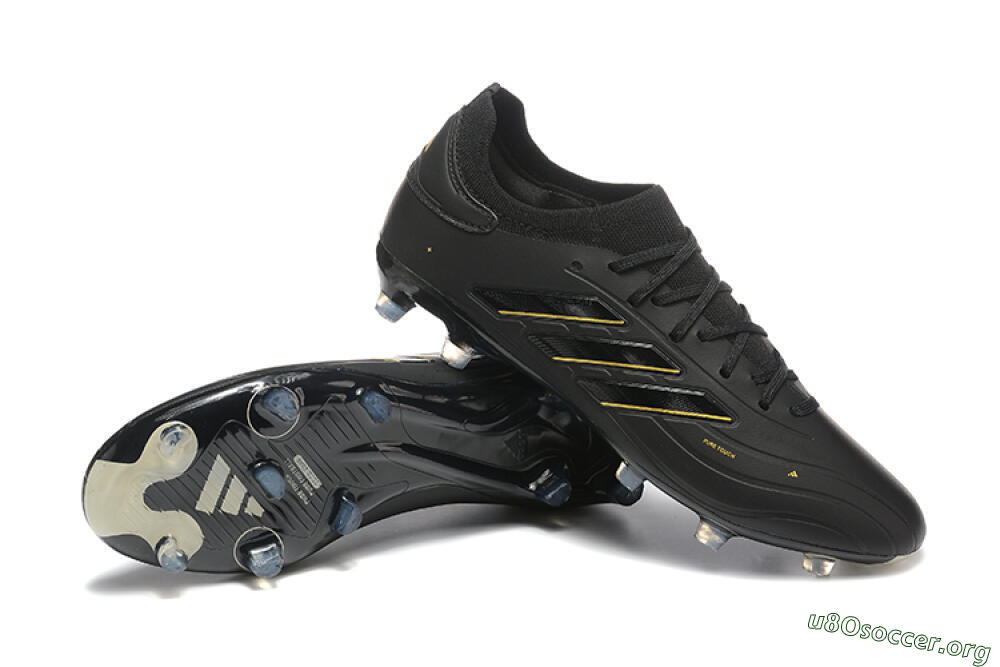Adidas Copa Pure 2+ FG Football Boots - Black/Gold/Blue 4