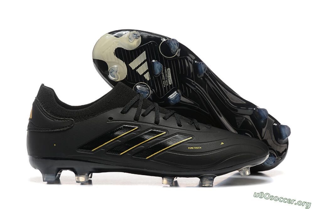 Adidas Copa Pure 2+ FG Football Boots - Black/Gold/Blue 2