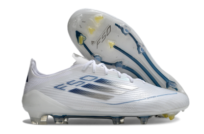Adidas F50 Elite FG Football Boots - White/Silver/Blue