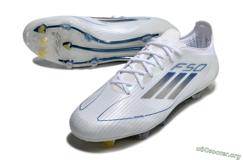 Adidas F50 Elite FG Football Boots - White/Silver/Blue 0
