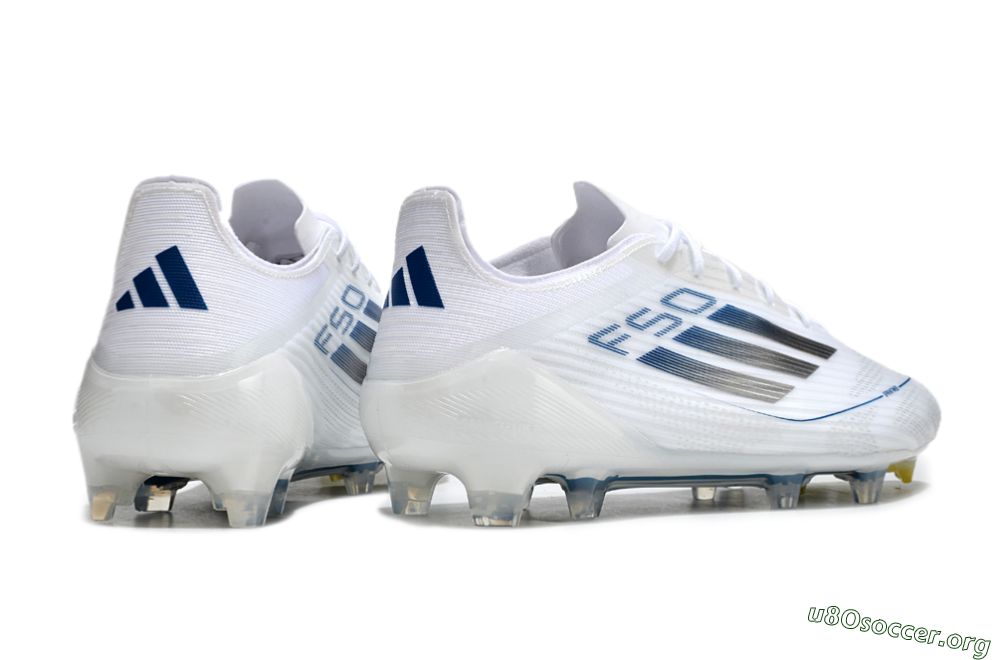 Adidas F50 Elite FG Football Boots - White/Silver/Blue 6