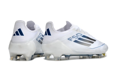 Adidas F50 Elite FG Football Boots - White/Silver/Blue