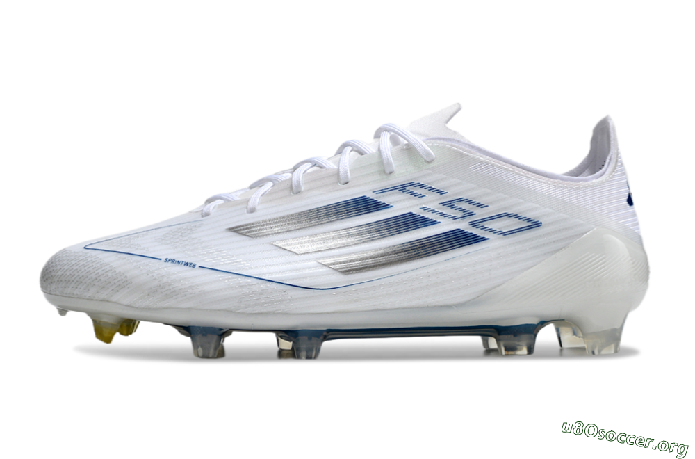 Adidas F50 Elite FG Football Boots - White/Silver/Blue 3