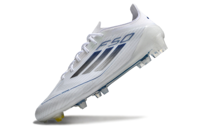 Adidas F50 Elite FG Football Boots - White/Silver/Blue