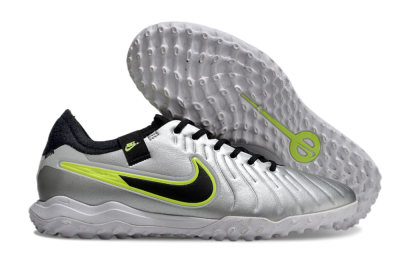 Nike Tiempo Legend 10 Pro TF Football Shoes - Silver/Black/Yellow