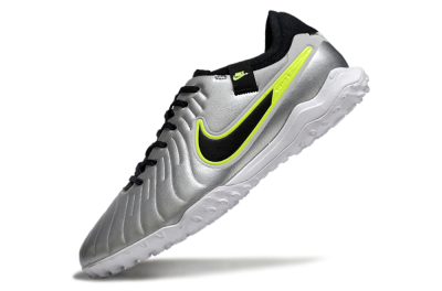 Nike Tiempo Legend 10 Pro TF Football Shoes - Silver/Black/Yellow